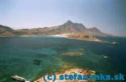 Balos Bay, Kréta, Grécko. Pohľad na Balos bay z pevnosti Gramvoussa