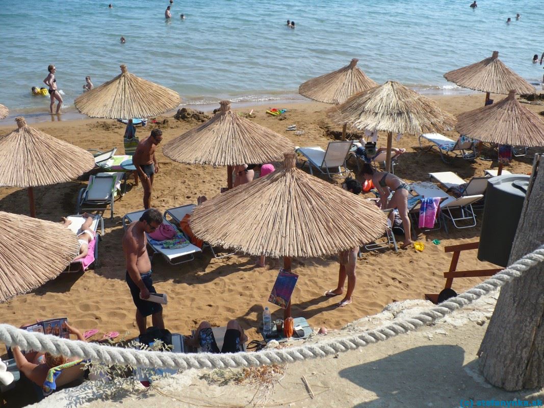 Pohľad na Xi Beach na Kefalónii 