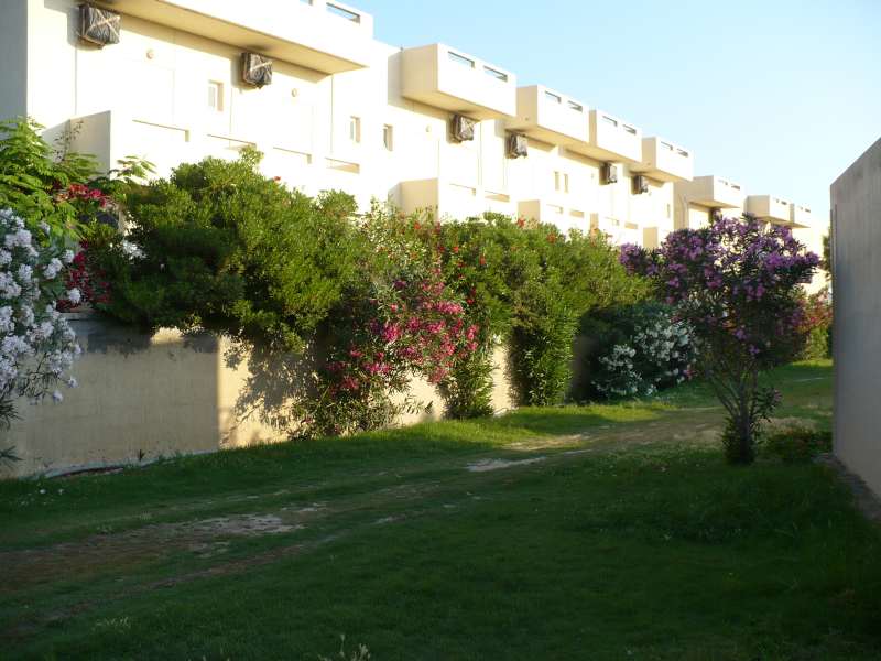 Hotel Santa Marina, Amoudara, Kréta. Pohľad na hotel Armonia od izby