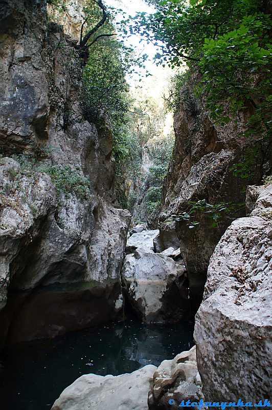 Patsos gorge (Agios Antonios), Kréta. Bazénik (so zaseknutým krokodílom)