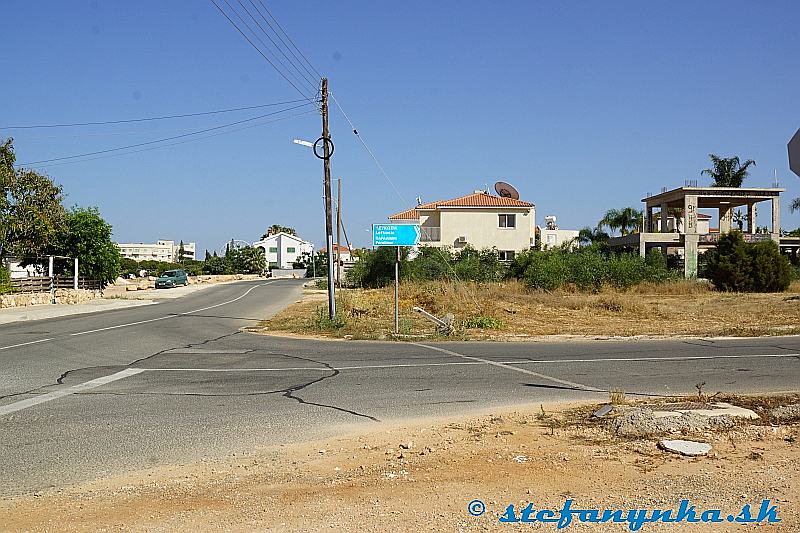 Protaras, odbočka smerom k Agia Saranda