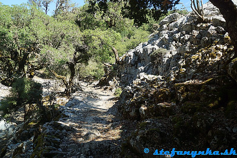 Rouvas gorge. Horná časť