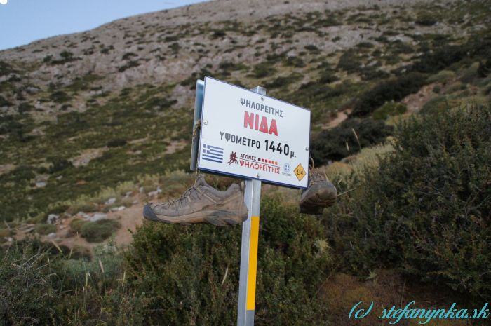 Planina Nida - odbočka na chodník na Psiloritis