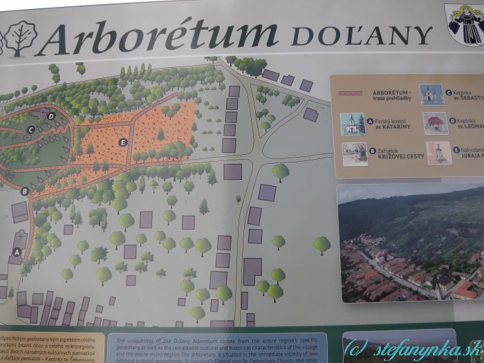 Arborétum, Kalvária a cintorín v Doľanoch